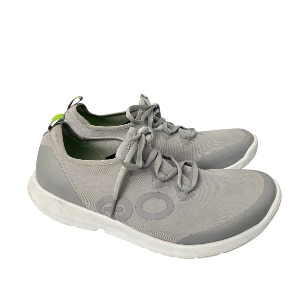 OOFOS OOmg Sport LS Comfort Recovery Mens Size 11 Gray White Lace Up Shoes